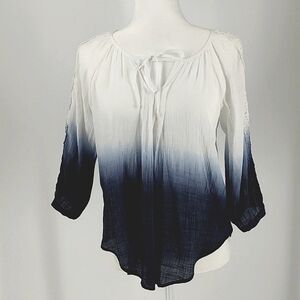 BCX Women Blouse, Size S , white/blue